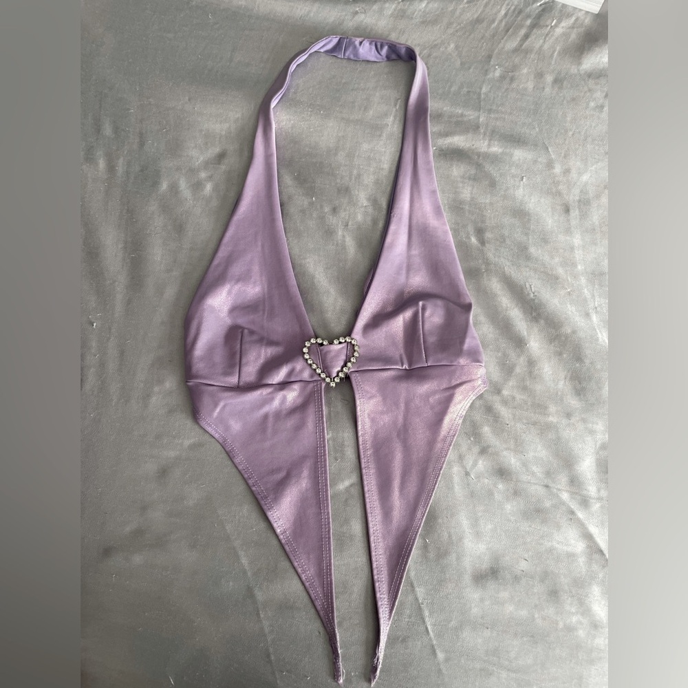 “New Pink” Halter Backless Top in the color purple (Size M)